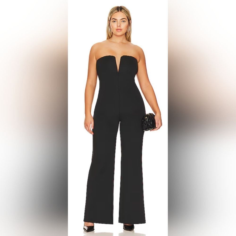 Good American Black Strapless Jumpsuit